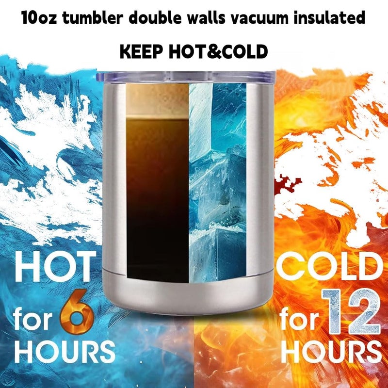 Gteller 10oz Lowball Tumbler, Double Wall Stainless Steel Insulated for Keeping Hot and Cool - Image 4